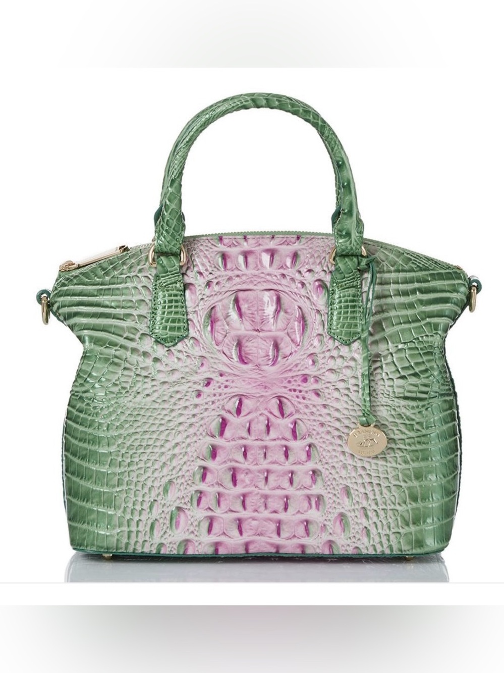 Brahmin NWT Duxbury Satchel Apple Blush Ombre Melbourne Croc Embossed Leather